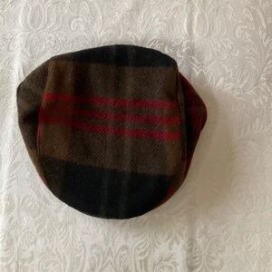 Wool cap with leather strap, new, size M